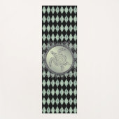 シマリーグリーンとシルバーのウミガメ ヨガマット (正面)