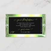 シマリーグリーンブラックダイきらめくモンズイニシャル 名刺 (裏面)