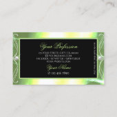 シマリーグリーンブラックダイきらめくモンズ装飾品 名刺 (裏面)