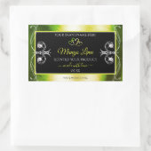 シマリーグリーン黄色製品ラベルジュエリーブラック 長方形シール (バッグ)