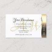 シマリーゴールデンホワイトカラフルズストライプモノグラム 名刺 (裏面)