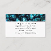 シマリーシルバースパークルグリッターダイヤモンドビジネス 名刺 (裏面)