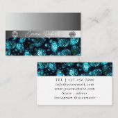 シマリーシルバースパークルグリッターダイヤモンドビジネス 名刺 (正面/裏面)