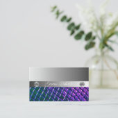 シマリーシルバースパークルグリッターダイヤモンドビジネス 名刺 (スタンド正面)