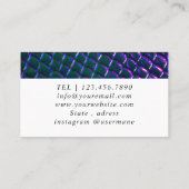 シマリーシルバースパークルグリッターダイヤモンドビジネス 名刺 (裏面)