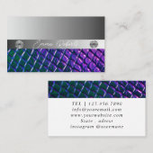 シマリーシルバースパークルグリッターダイヤモンドビジネス 名刺 (正面/裏面)