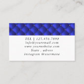 シマリーシルバースパークルグリッターダイヤモンドビジネス 名刺 (裏面)