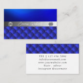 シマリーシルバースパークルグリッターダイヤモンドビジネス 名刺 (正面/裏面)