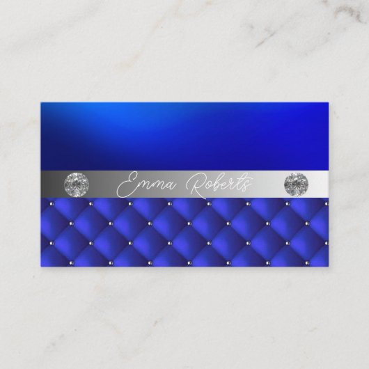 シマリーシルバースパークルグリッターダイヤモンドビジネス 名刺 (正面)