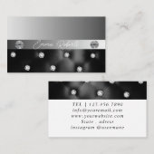 シマリーシルバースパークルグリッターダイヤモンドビジネス 名刺 (正面/裏面)