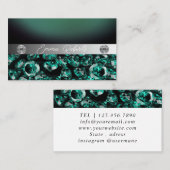 シマリーシルバースパークルグリッターダイヤモンドビジネス 名刺 (正面/裏面)