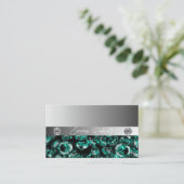 シマリーシルバースパークルグリッターダイヤモンド 名刺 (スタンド正面)