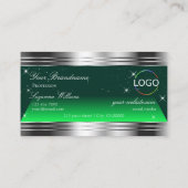 シマリースターズグリーン縁どシルバーロゴ付き 名刺 (裏面)