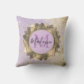 シマリースターズ金ゴールドロータスマンダラモノグラム クッション (裏面)