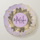 シマリースターズ金ゴールドロータスマンダラモノグラム ラウンドクッション (裏面)