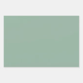 シマリーセージ無地のカラーホリデークリスマス ラッピングペーパーシート (正面3)