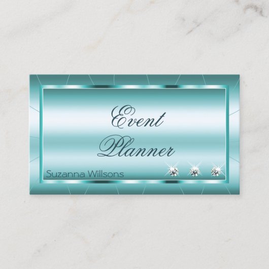 シマリーティール（緑がかった色）とダイヤモンドとフォトプロフェッショナル 名刺 (正面)