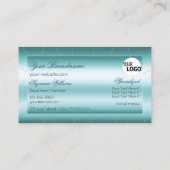 シマリーティール(緑がかった色)とダイヤモンドとロゴプロフェッショナル 名刺 (裏面)