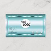 シマリーティール(緑がかった色)とダイヤモンドとロゴプロフェッショナル 名刺 (正面)