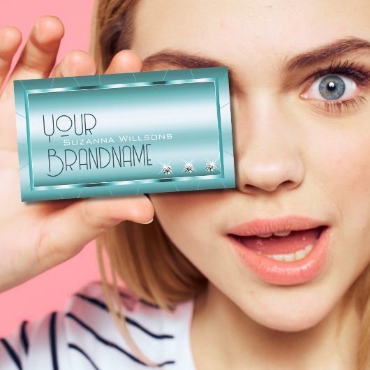 シマリーティール（緑がかった色）とダイヤモンド抜群グラマラス 名刺