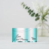 シマリーティール(緑がかった色)グラマラスとロゴと写真モダン 名刺 (スタンド正面)