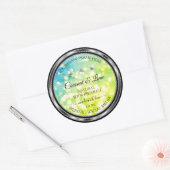 シマリーティール（緑がかった色）グリーングリッター製品ラベルダイヤモンド ラウンドシール (封筒)