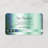 シマリーティール(緑がかった色)ブルーグリッタースパークルスターズダイヤモンド 名刺 (裏面)