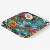 シマリードラゴンフライバラとデイジーティール（緑がかった色） ペーパープレート (傾斜あり)