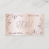 シマリーバラ華美コーナーイニシャルパステルピンク 名刺 (正面)