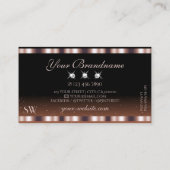 シマリーバラ金ゴールドブラウンスパークルジュエリーイニシャル 名刺 (裏面)