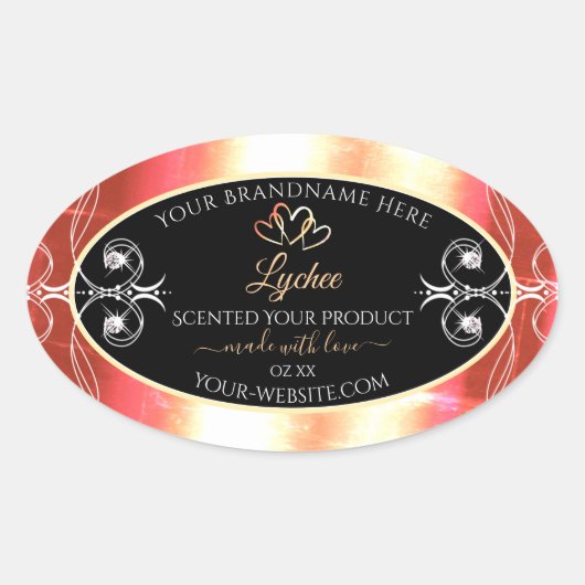 シマリーバラ金ゴールド製品ラベルDiamonds Black 楕円形シール (正面)