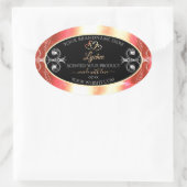 シマリーバラ金ゴールド製品ラベルDiamonds Black 楕円形シール (バッグ)