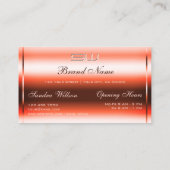 シマリーバーミリオンレッド3Dイニシャル営業時間 名刺 (裏面)