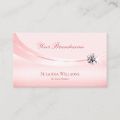 シマリーパステルピンクとロゴとスパークリダイヤモンド 名刺 (正面)