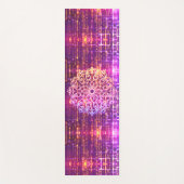 シマリーパープルと金ゴールドロゼット ヨガマット (正面)