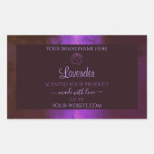 シマリーパープル大理石製品ラベルバラ花 長方形シール (正面)