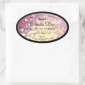 シマリーパープル金ゴールドグリッタースパークル製品ラベル 楕円形シール (バッグ)