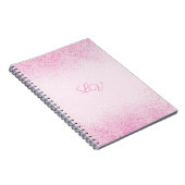 シマリーピンクグリッターダストスパイラルフォト ノートブック (右側)