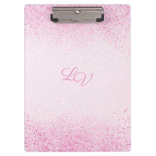 シマリーピンクグリッターダスト クリップボード (正面)