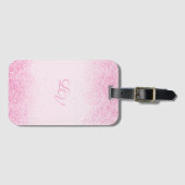シマリーピンクグリッターダスト ラゲッジタグ (正面横)
