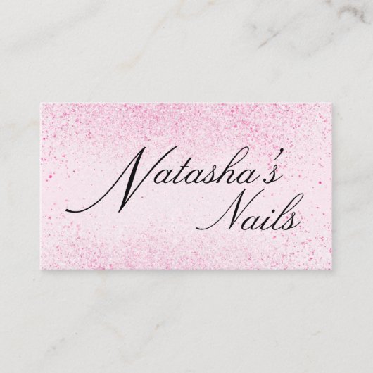 シマリーピンクグリッターダスト 名刺 (正面)