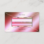 シマリーピンクグリーングラデーションゴールデンデコレーションラグジュアリー 名刺 (正面)