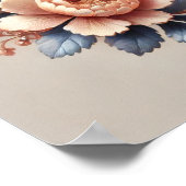 シマリーピーチとブルーパステルカスタマイズ可能な詩 ポスター (角)