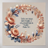 シマリーピーチとブルーパステルカスタマイズ可能な詩 ポスター (正面)