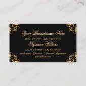シマリーブラック金ゴールドデコア印象的で豪華 名刺 (裏面)