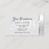 シマリーライトシルバーカラフルストライプモノグラム 名刺 (裏面)