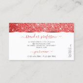 シマリールビーレッドグリッタースパークルスターエレガント 名刺 (裏面)