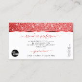 シマリールビーレッドグリッタースパークルスター追加ロゴ 名刺 (裏面)