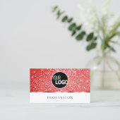 シマリールビーレッドグリッタースパークルスター追加ロゴ 名刺 (スタンド正面)