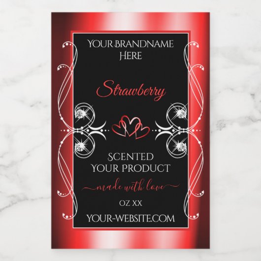 シマリールビーレッドフレームブラックプロダクトラベル宝石 フードラベル (シングルラベル)